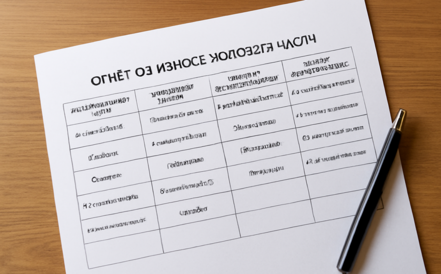 Шаблон отчёта об износе ходовой части в Excel